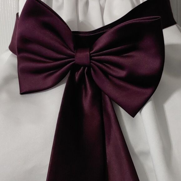 David's Bridal All-over satin tea-length ball gown flower girl  dress Sz 6 - Picture 8 of 11